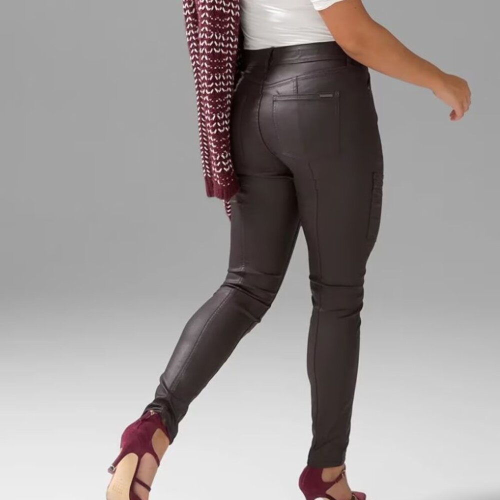 Sold Out Petite High-Rise Coated Skinny Cargo Jeans -Brand New with Tags